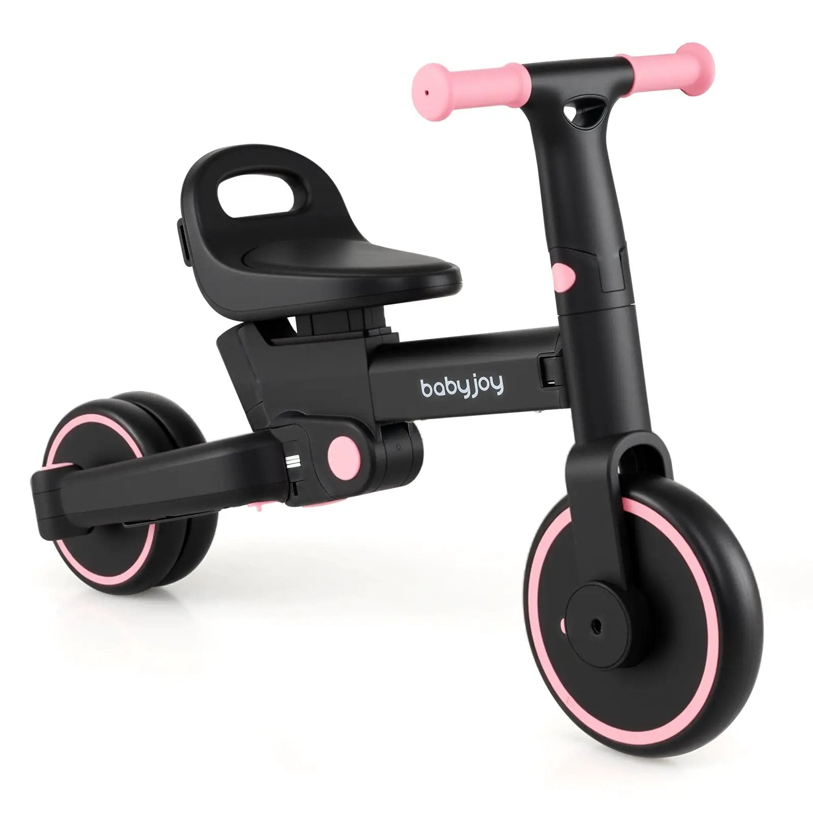 4-in-1 Foldable Toddler Tricycle with Push Handle with Adjustable Seat by DirectDeals