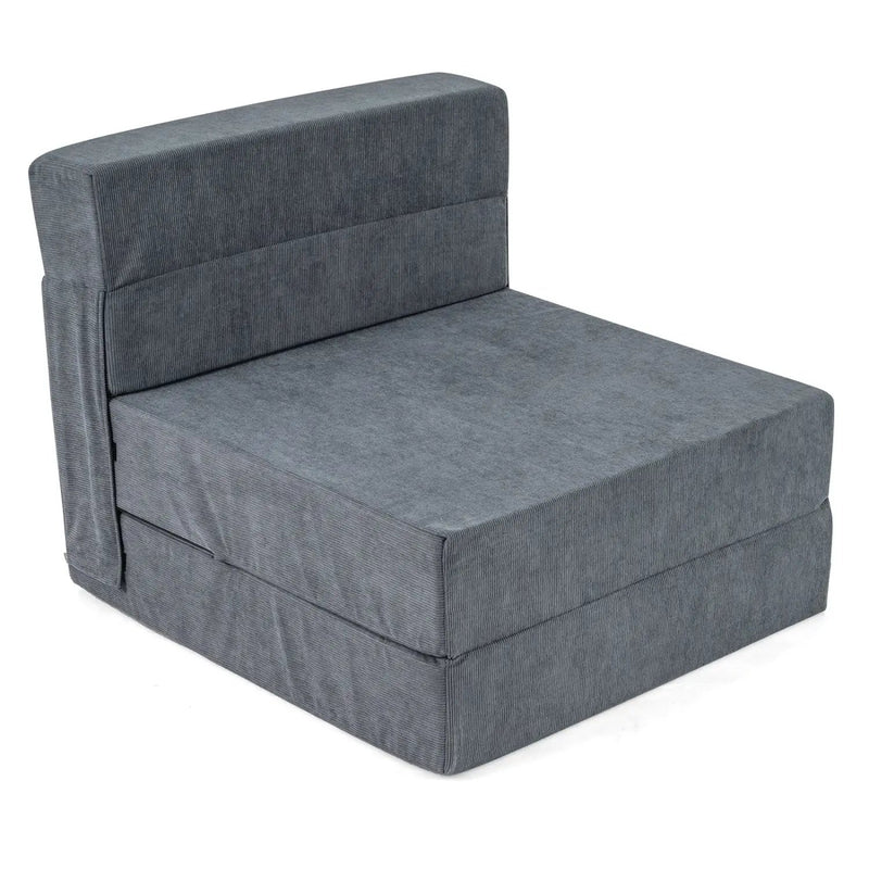4-in-1 Folding Sofa Bed with Corduroy Cover and Smooth Zipper for Living Room by DirectDeals