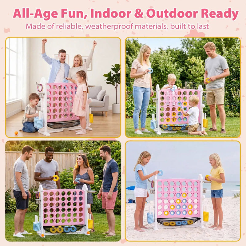 4-in-1 Adjustable Height Connect Game with Carry Bag by DirectDeals