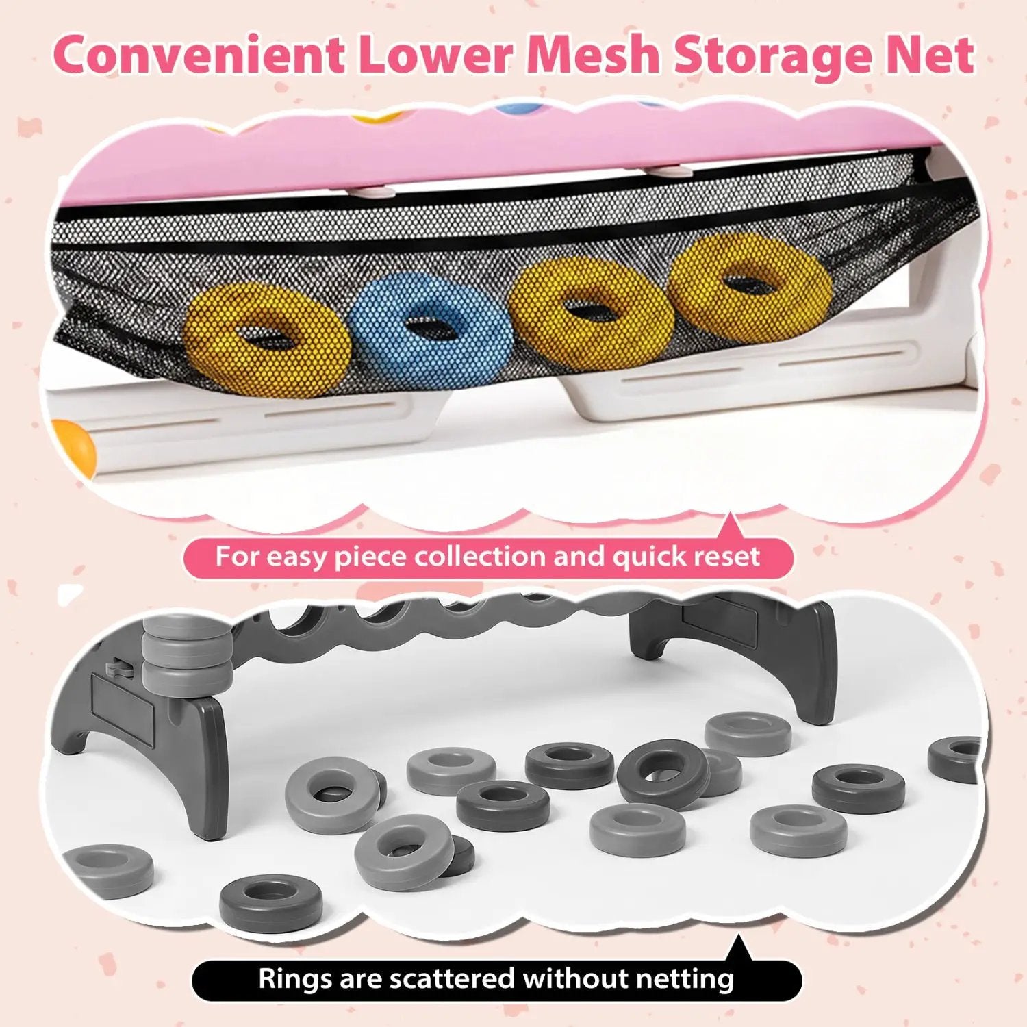 4-in-1 Adjustable Height Connect Game with Carry Bag by DirectDeals