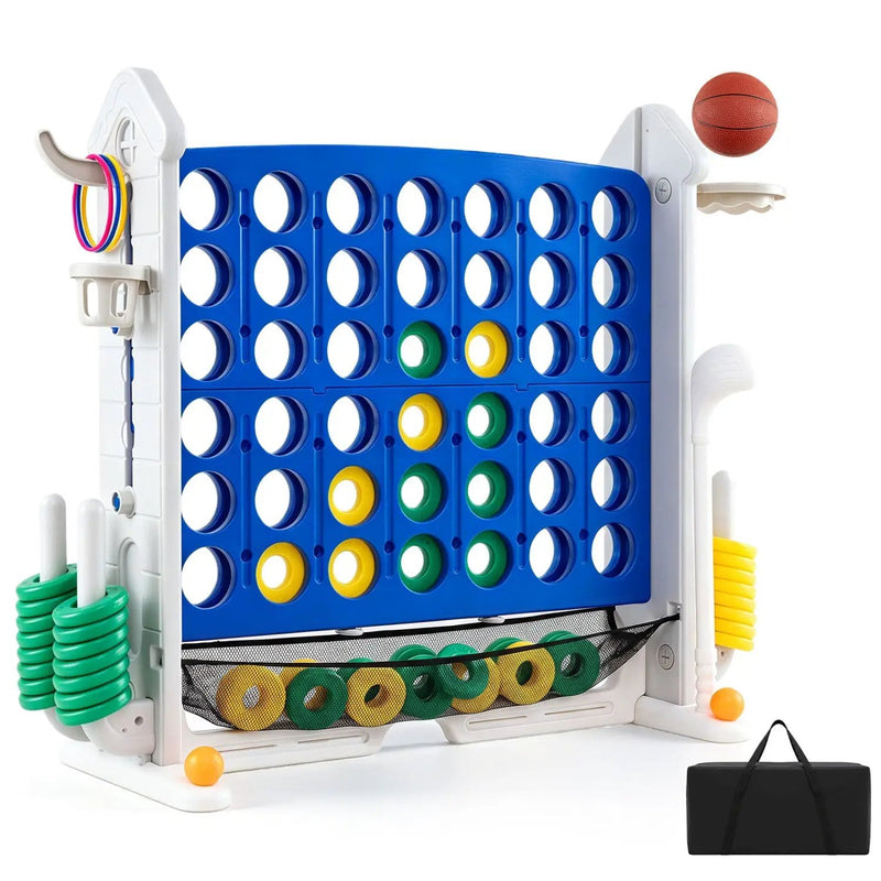 4-in-1 Adjustable Height Connect Game with Carry Bag by DirectDeals