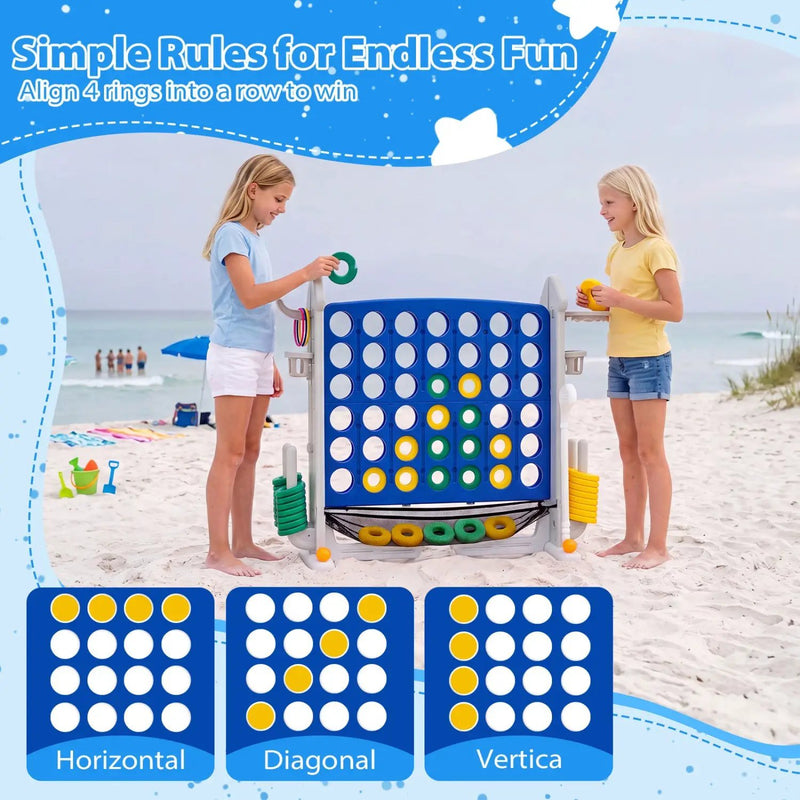 4-in-1 Adjustable Height Connect Game with Carry Bag by DirectDeals