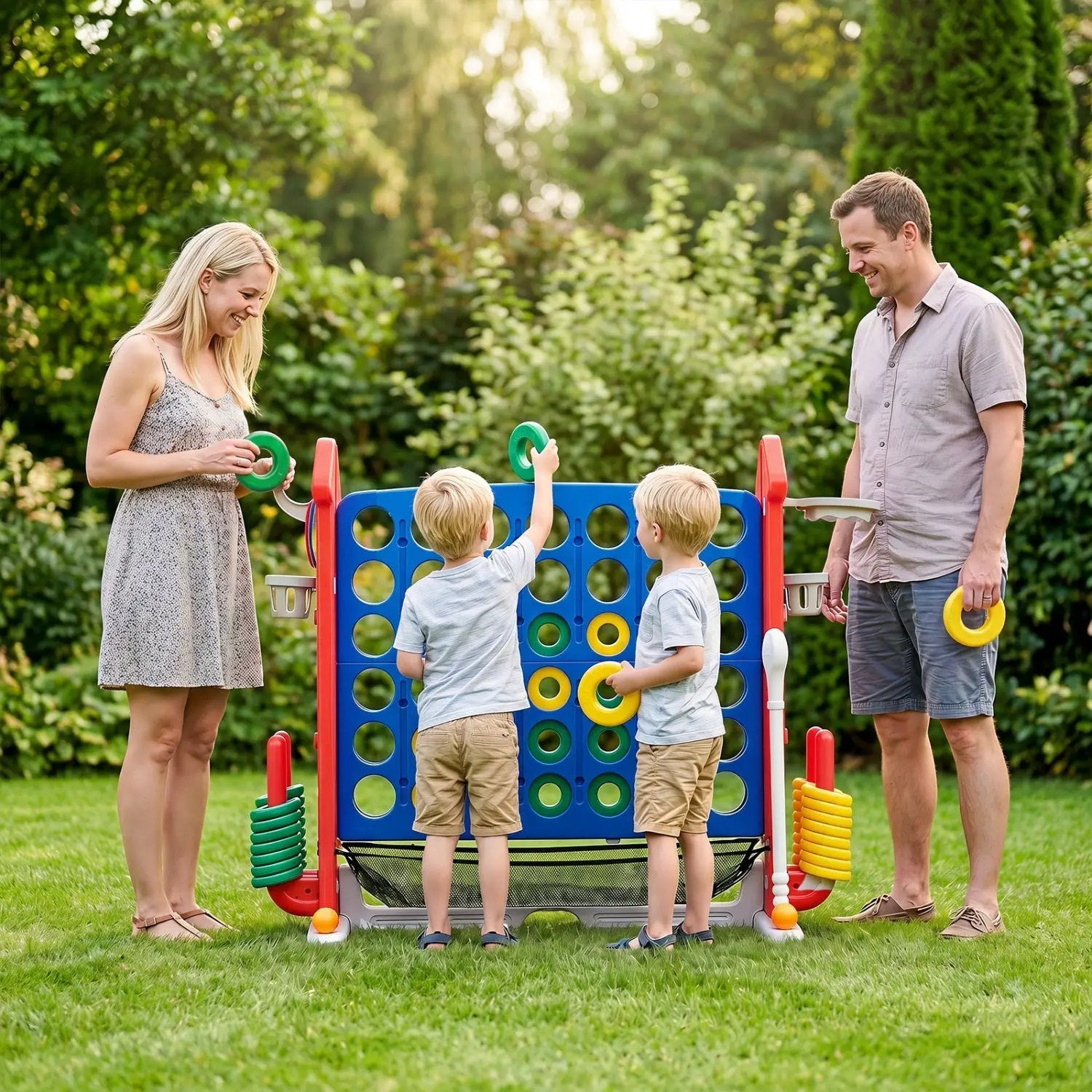 4-in-1 Adjustable Height Connect Game with Carry Bag by DirectDeals