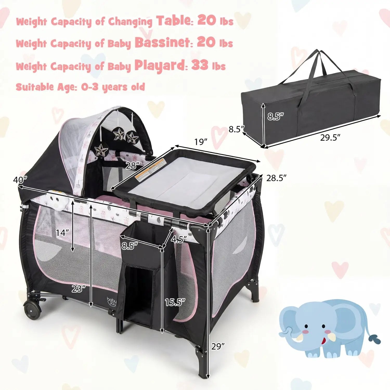 4 in 1 Portable Baby Nursery Center with Net and Music Box by DirectDeals