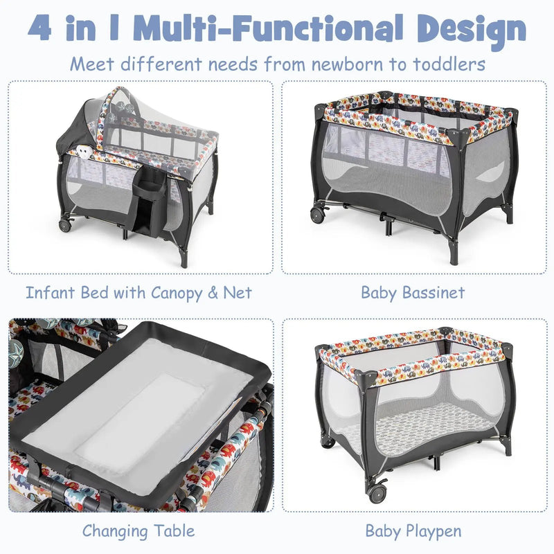 4 in 1 Portable Baby Nursery Center with Net and Music Box by DirectDeals