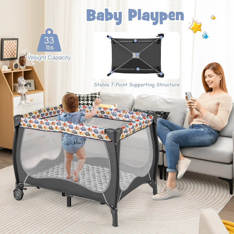 4 in 1 Portable Baby Nursery Center with Net and Music Box by DirectDeals