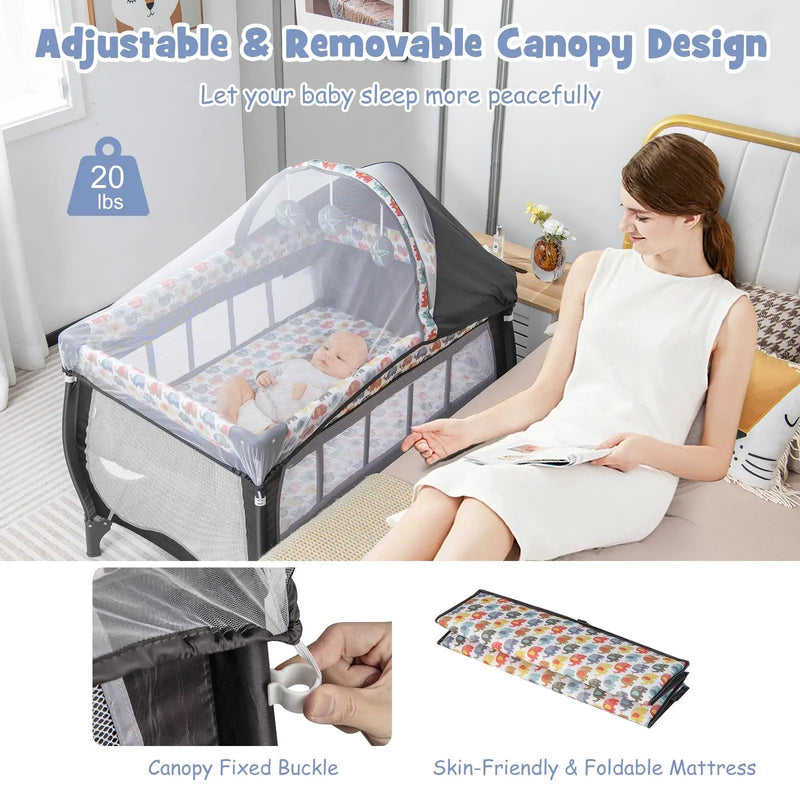 4 in 1 Portable Baby Nursery Center with Net and Music Box by DirectDeals