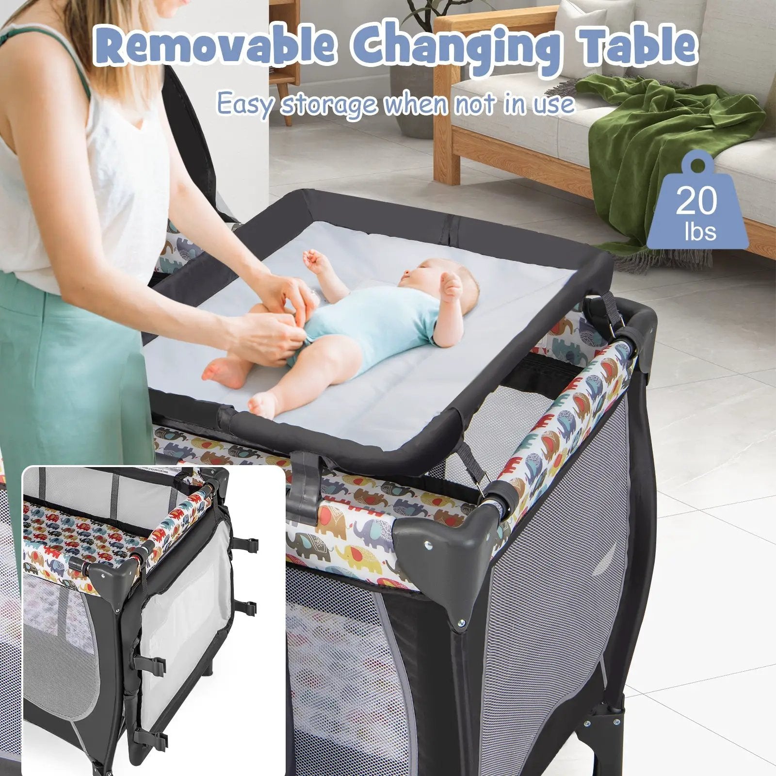4 in 1 Portable Baby Nursery Center with Net and Music Box by DirectDeals