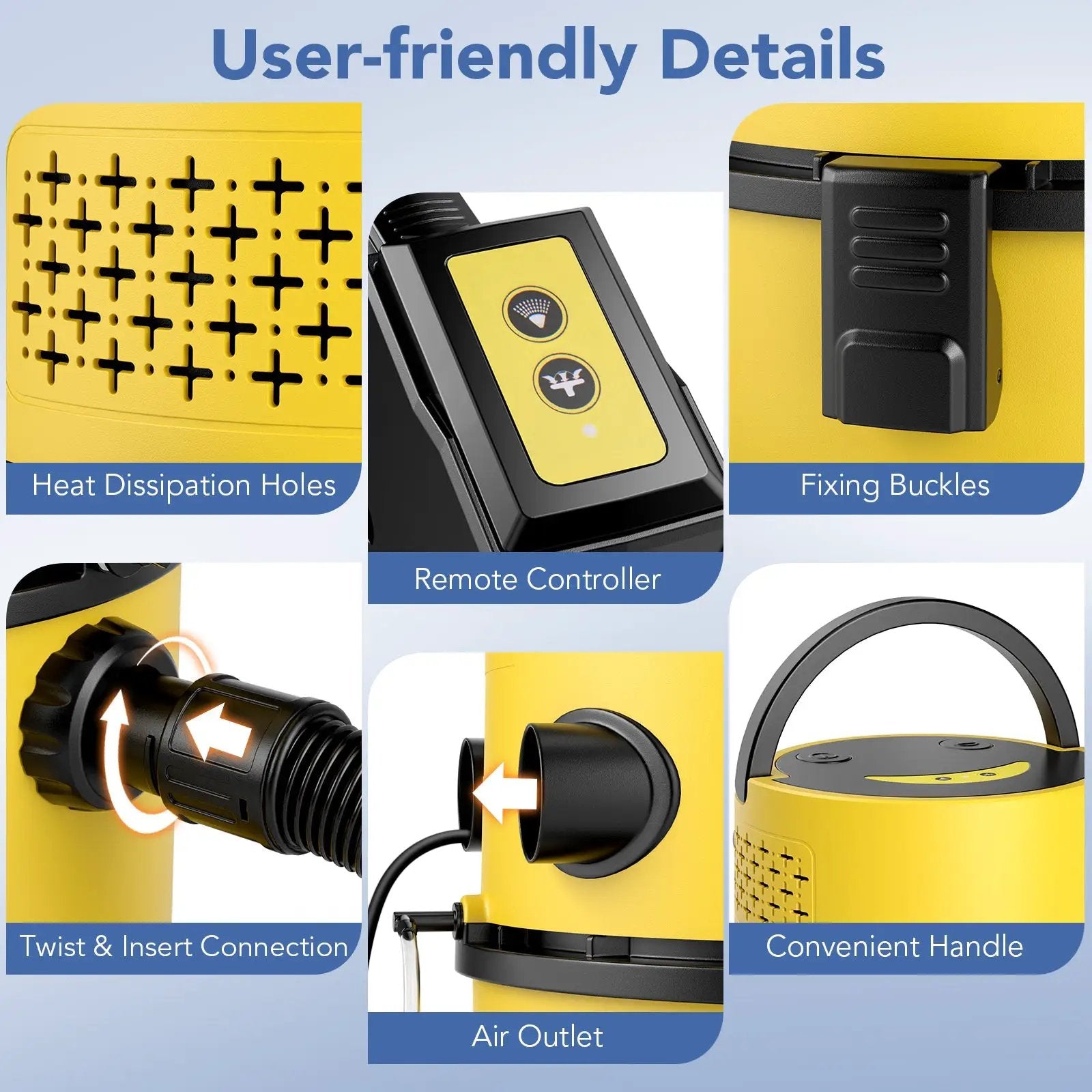 4-in-1 Portable Wet Dry Vacuum Cleaner-Yellow by DirectDeals