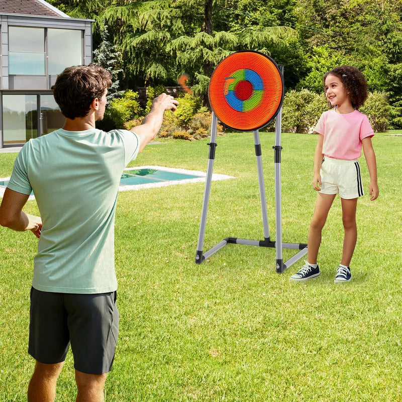 4 in 1 Throwing Target Set Kids Throwing Game with Bristle Target and 3 Throwing axes by DirectDeals