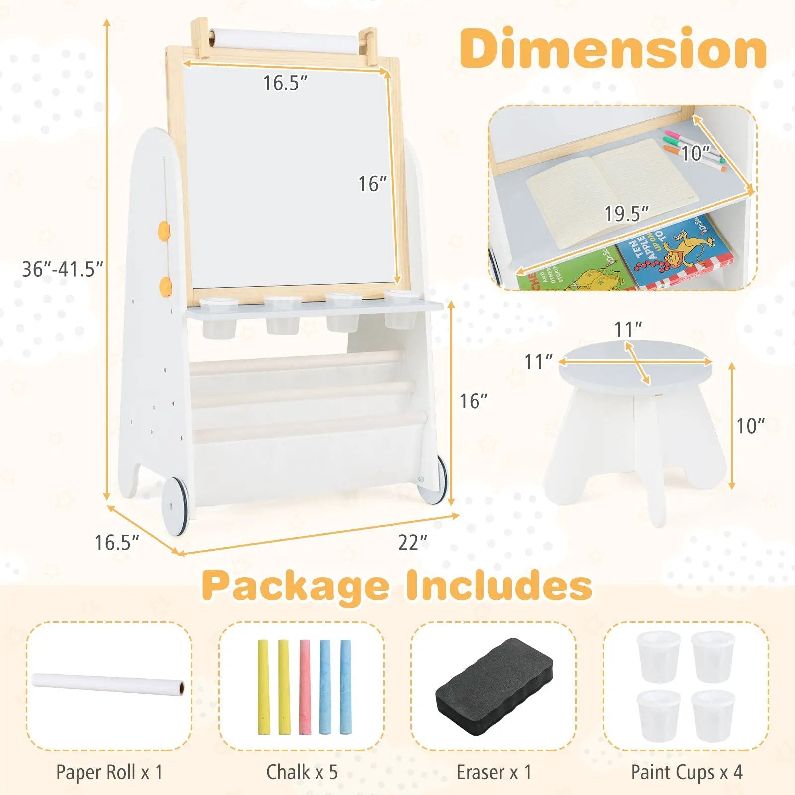 4-in-1 Toddler Activity Table Set with Magnetic Whiteboard and Chalk Board by DirectDeals