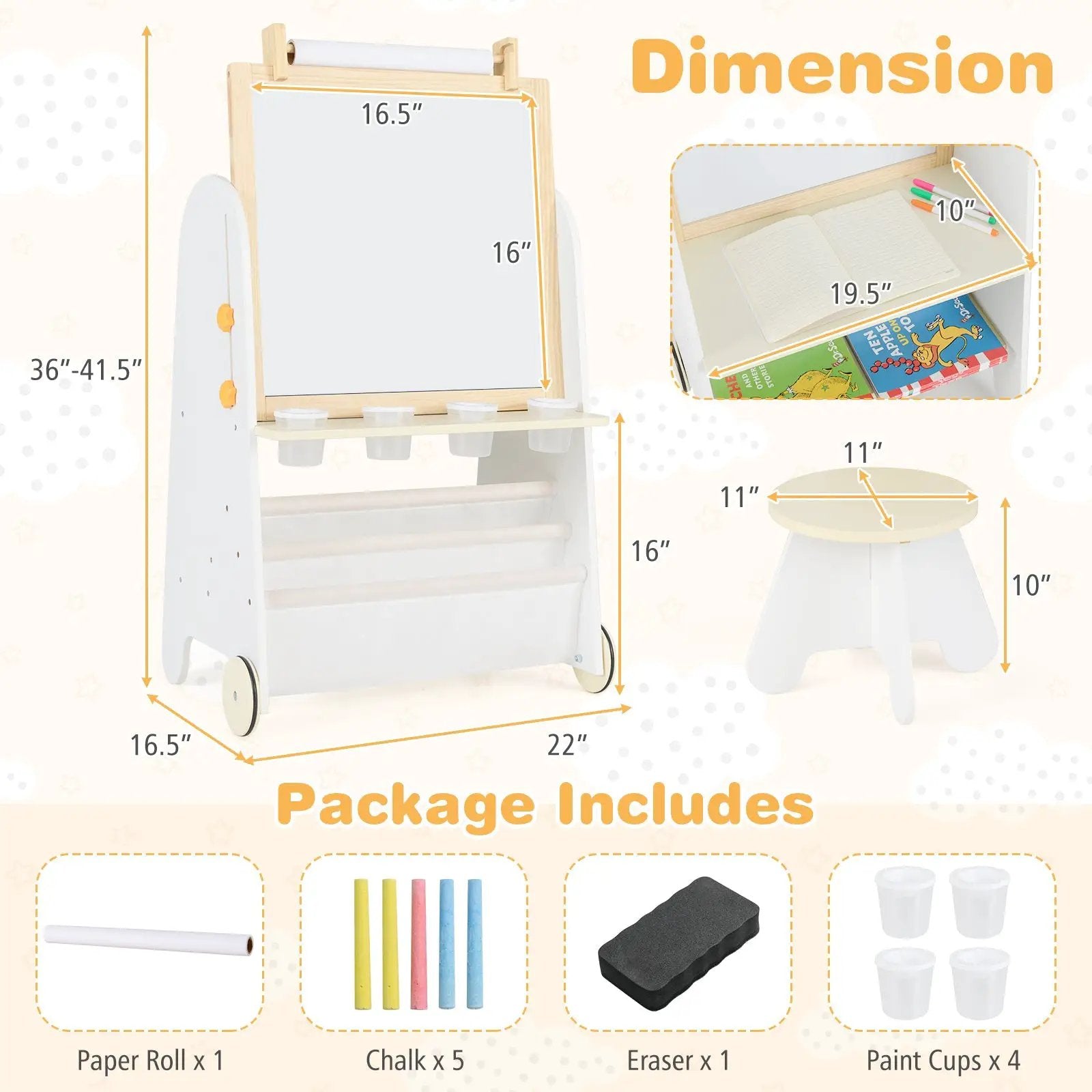 4-in-1 Toddler Activity Table Set with Magnetic Whiteboard and Chalk Board by DirectDeals