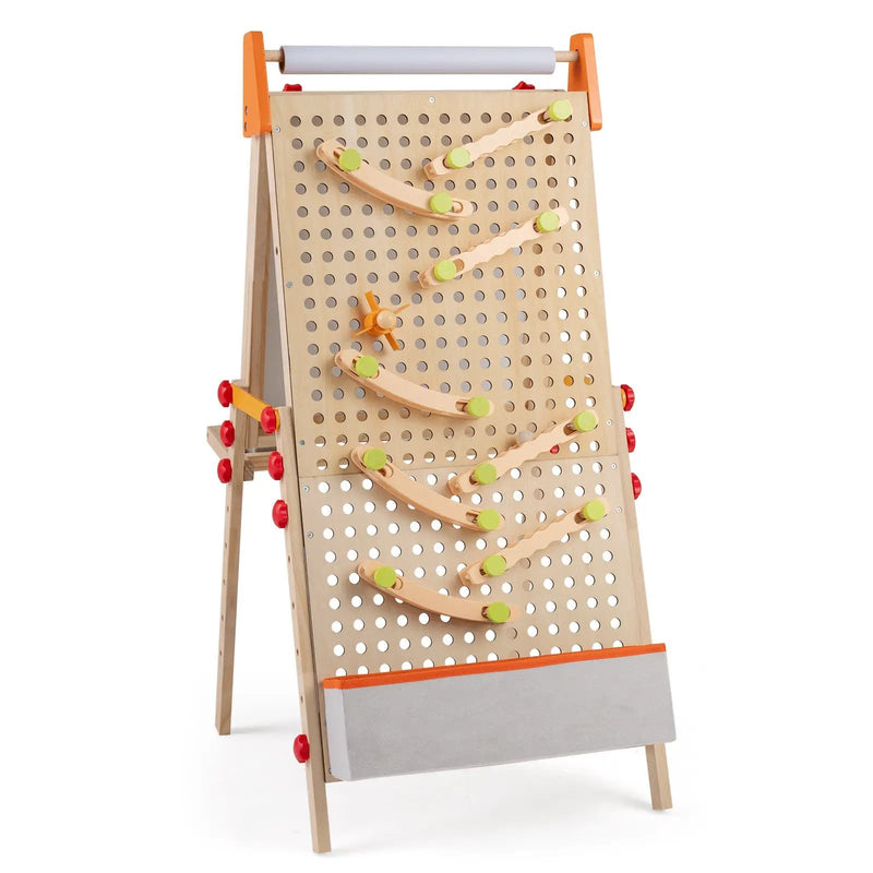 4-in-1 Wooden Kids Art Easel Double-Sided Foldable with Paper Roll and Storage Tray by DirectDeals