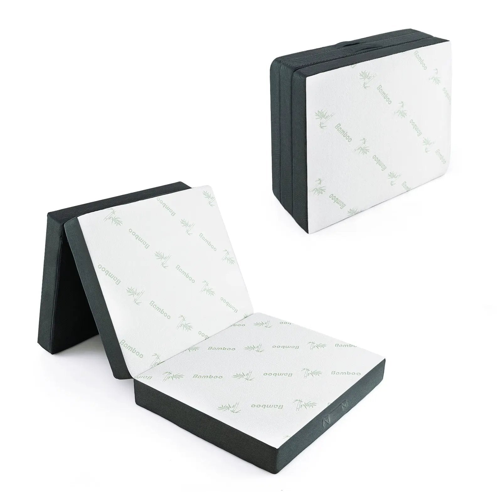 4 Inch Tri-Fold Foam Mattress with Washable Cover for Yoga Guest Mat-Gray by DirectDeals