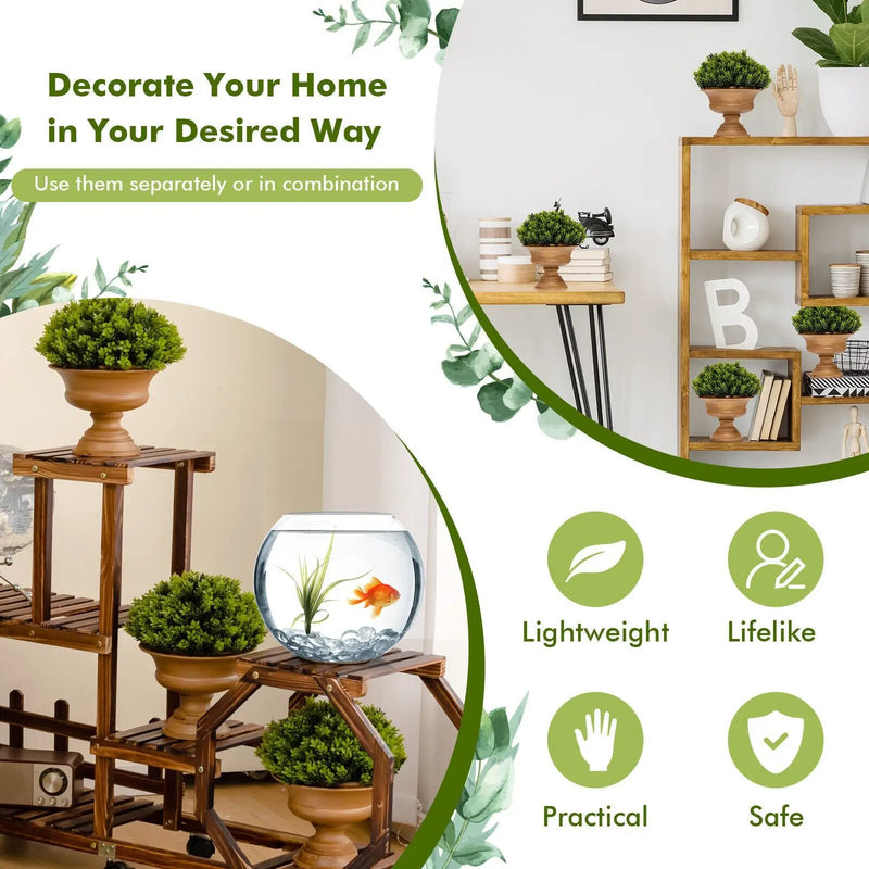 4 Pack Artificial Boxwood Topiary Trees by DirectDeals