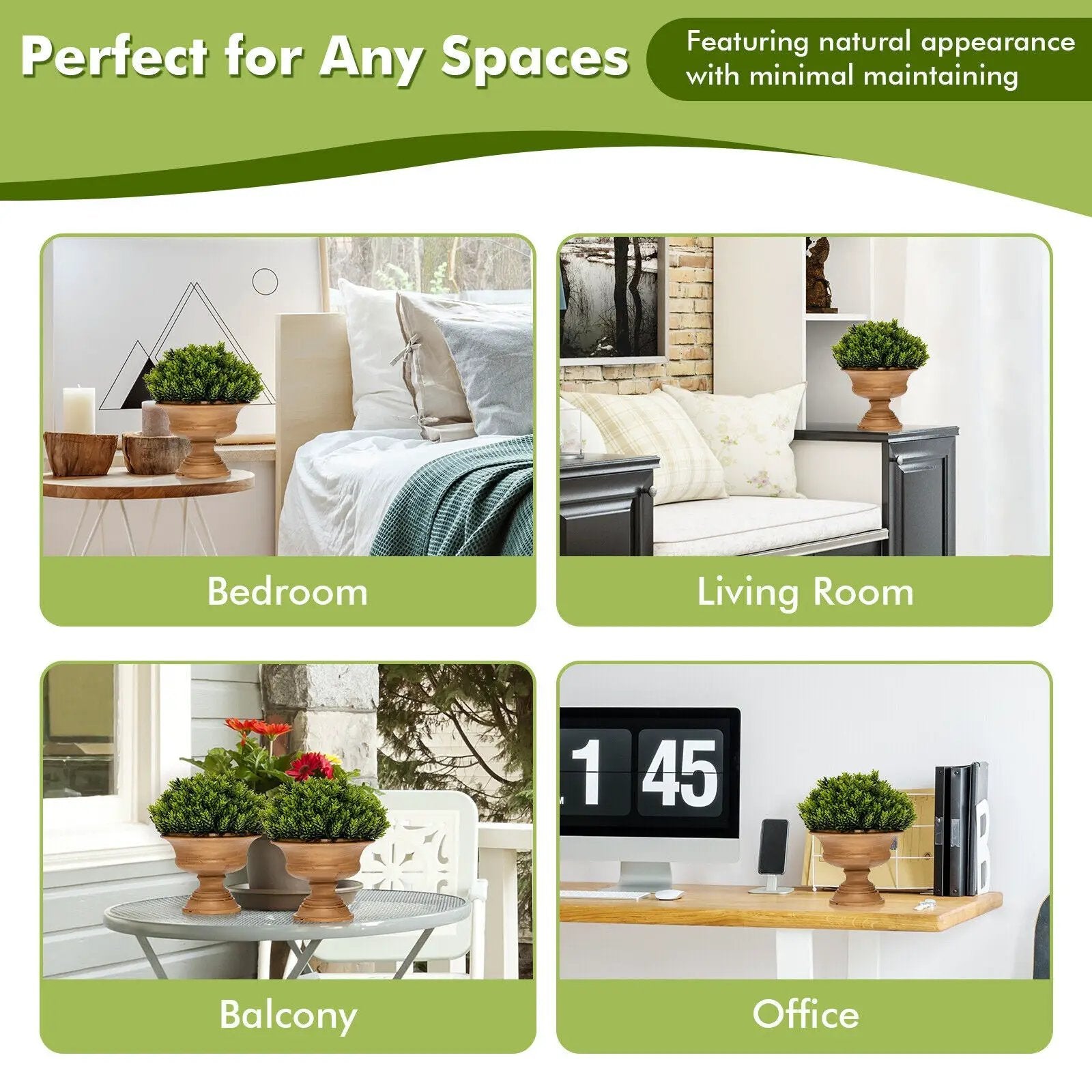 4 Pack Artificial Boxwood Topiary Trees by DirectDeals