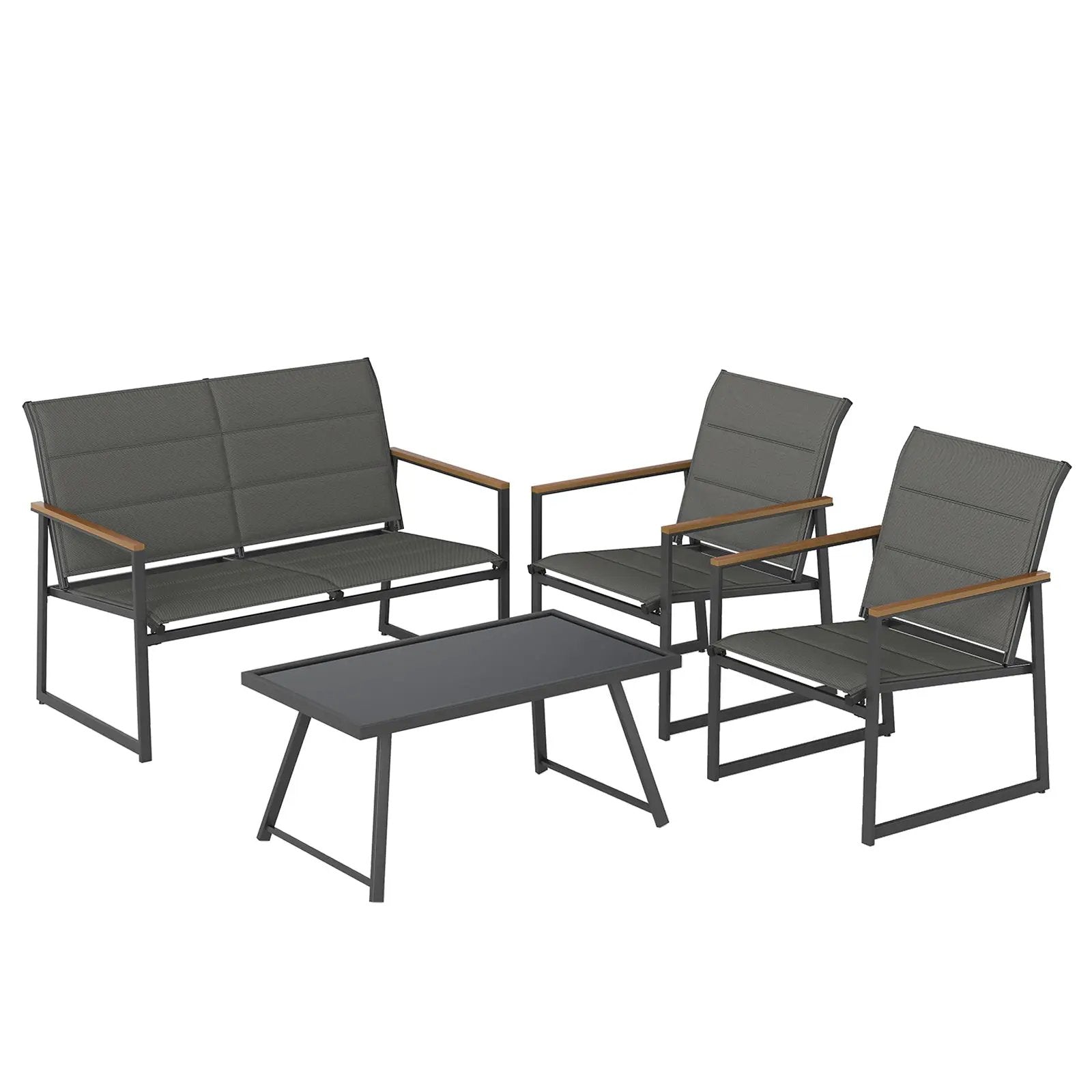 4-Piece Outdoor Conversation Patio Furniture Set-Gray by DirectDeals