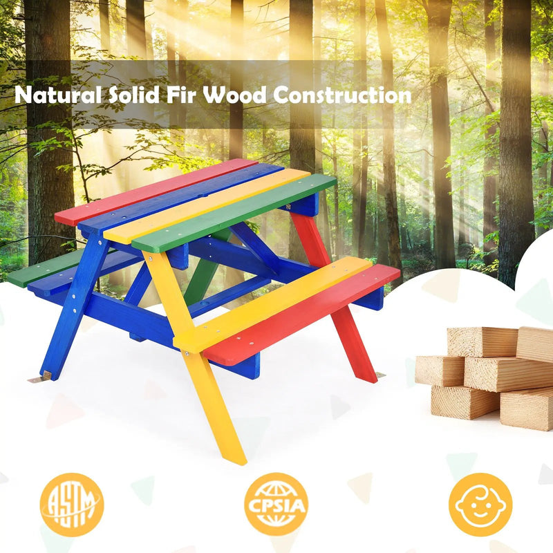 4 Seat Kids Picnic Table with Umbrella by DirectDeals