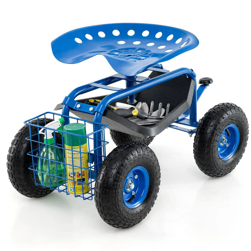 4-Wheel Rolling Garden Cart Work Seat by DirectDeals