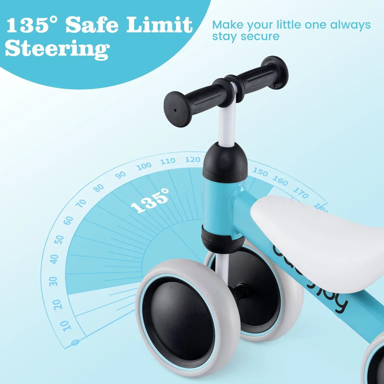Baby Balance Bike for 2 Years Old Boys Girls No Pedal 4 Wheels by DirectDeals