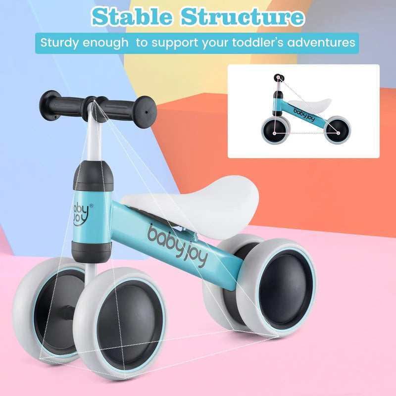 Baby Balance Bike for 2 Years Old Boys Girls No Pedal 4 Wheels by DirectDeals