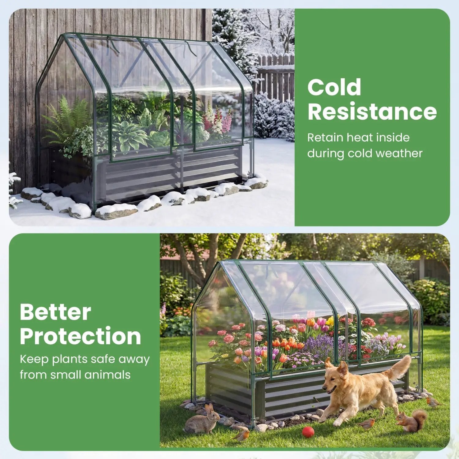4 x 2 x 3 Feet Small Galvanized Raised Garden Bed with Greenhouse Cover by DirectDeals