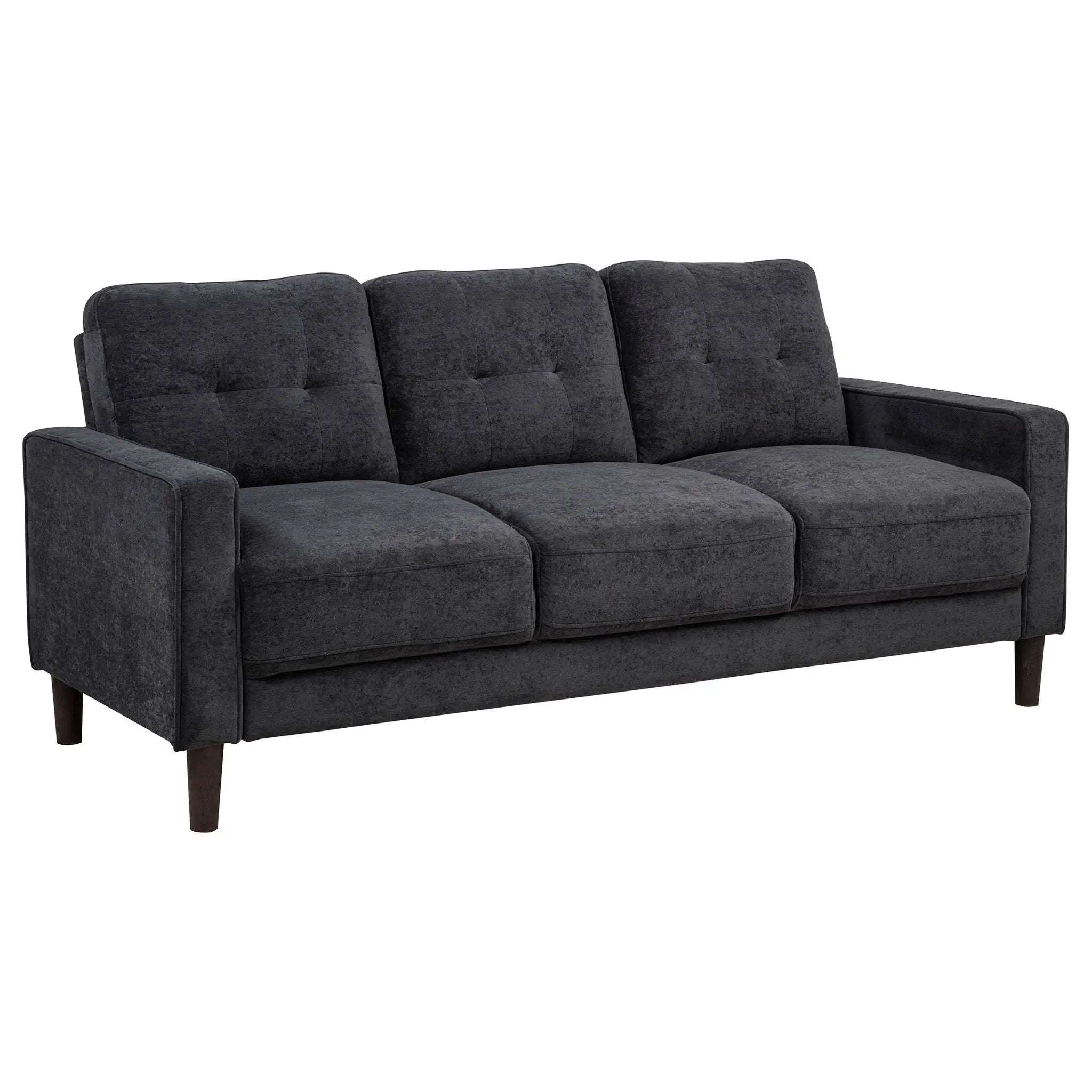 Bowen II 2-piece Upholstered Track Arm Sofa Set Steel Grey by Unique Piece Furniture