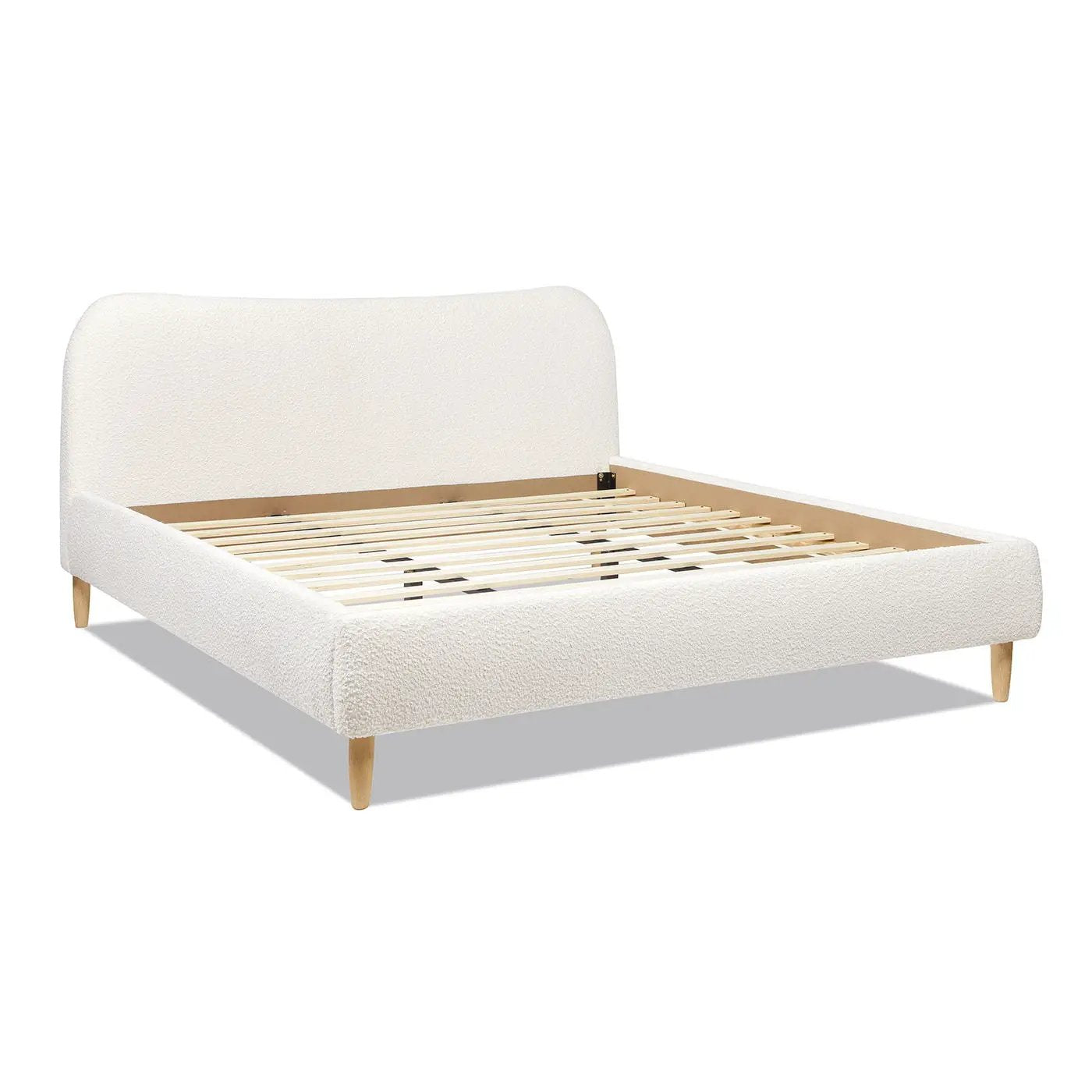 Roman - Curved Headboard Upholstered Platform Bed by HouseOfZazla