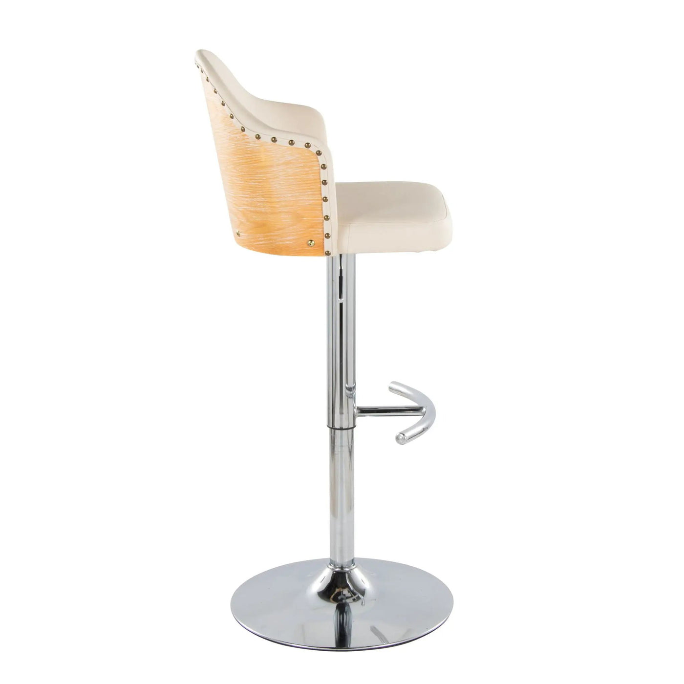 Ahoy - Contemporary Adjustable Barstool, Swivel With Rounded T Footrest (Set of 2) by HouseOfZazla