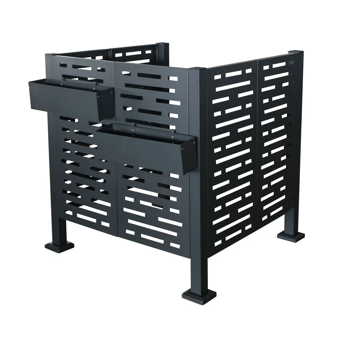 Air Conditioner Fence For Outdoor Units, Metal Privacy Fence Cover, Perfect To Conceal Air Conditioning Units, 3 Fence Panel by HouseOfZazla