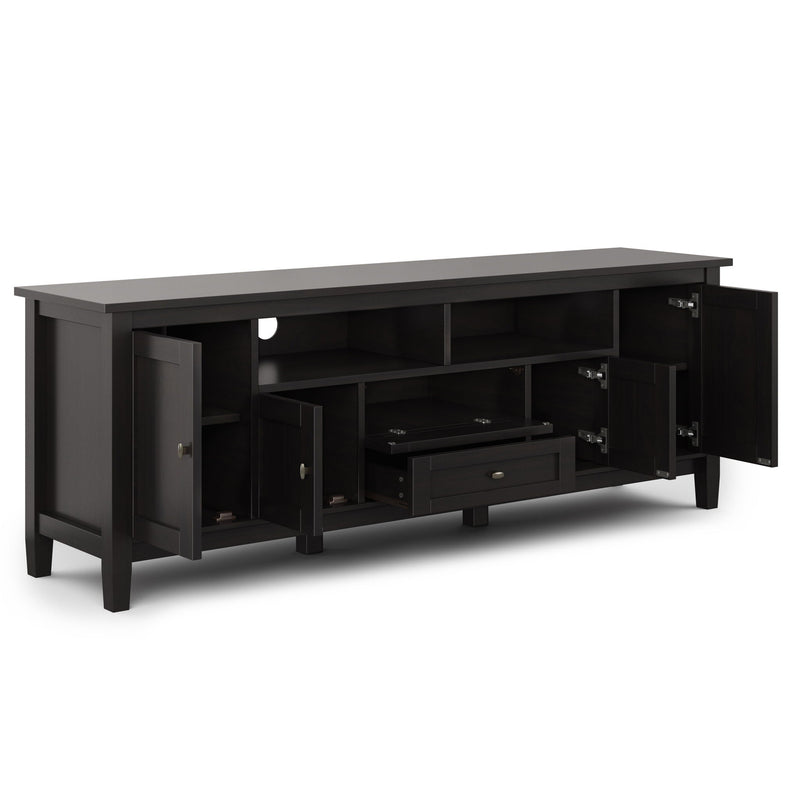 Warm Shaker TV Media Stand with Adjustable Storage - Hickory Brown, photo 2 of 7