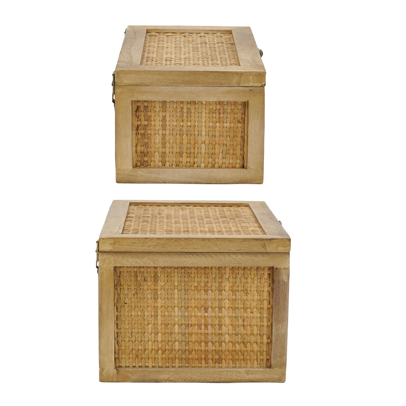 Set of 2 Woven Rattan Decorative Boxes, photo 3 of 8