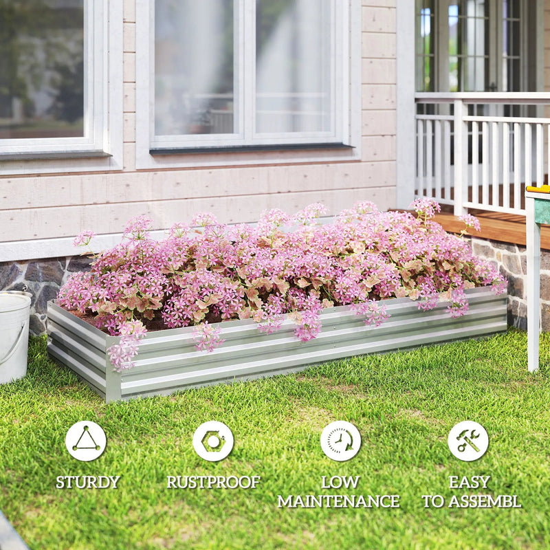 Outsunny 95" x 36" Galvanized Raised Garden Bed by HouseOfZazla