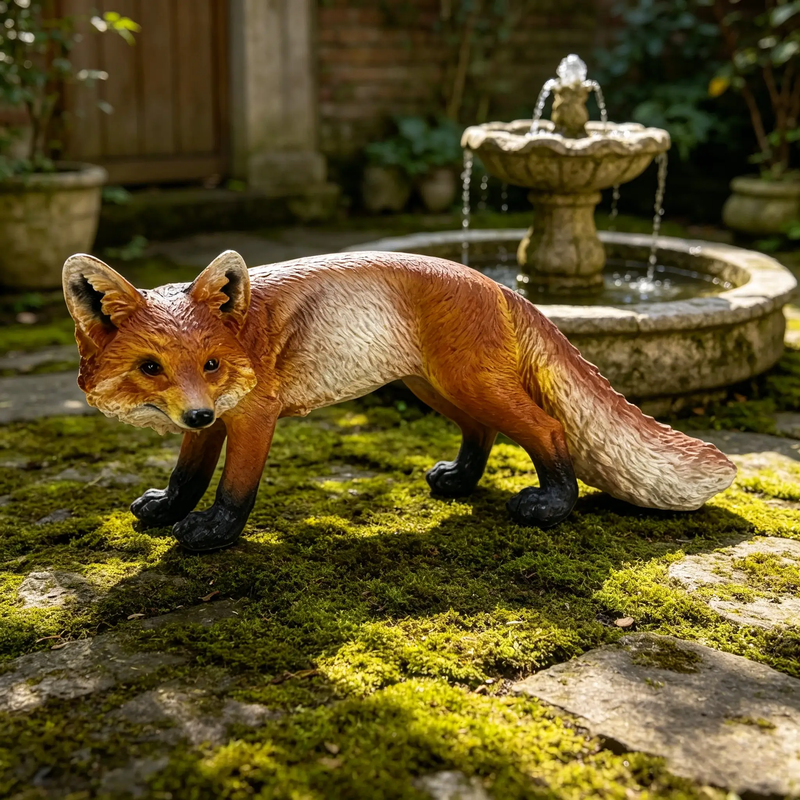 19.69" Long Realistic Red Fox Statue by HouseOfZazla