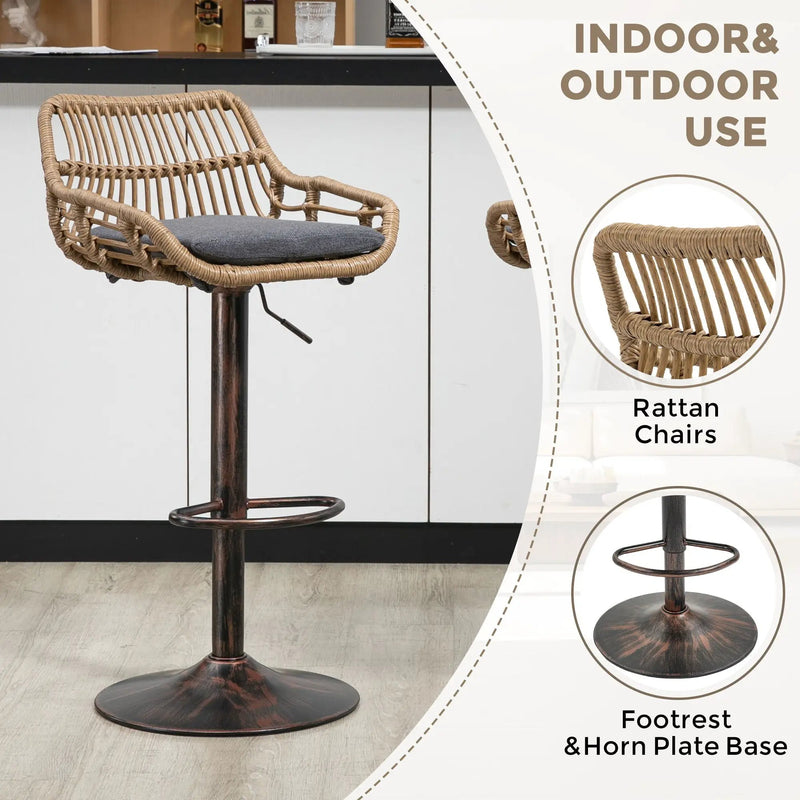 Modern Swivel Bar Stools Adjustable Counter Chairs With Footrest (Set of 2) by HouseOfZazla