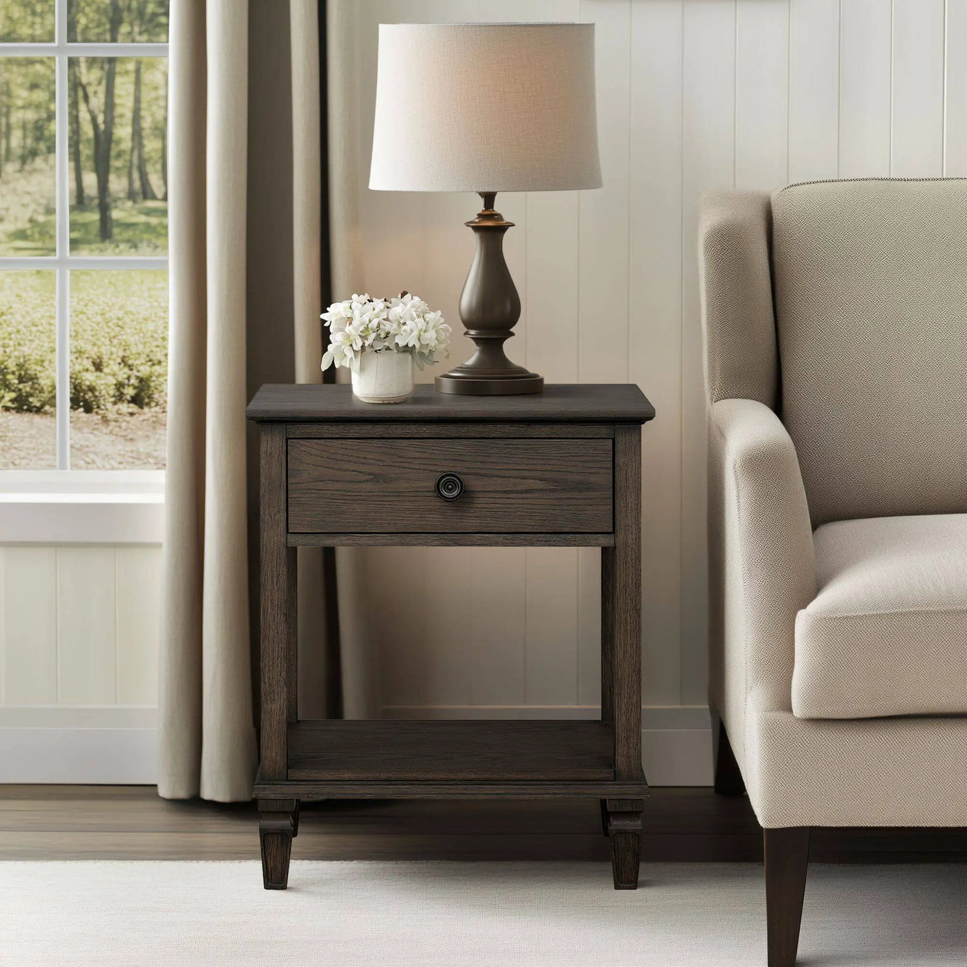 Victoria - Bedside Table With Drawer And Shelf by HouseOfZazla