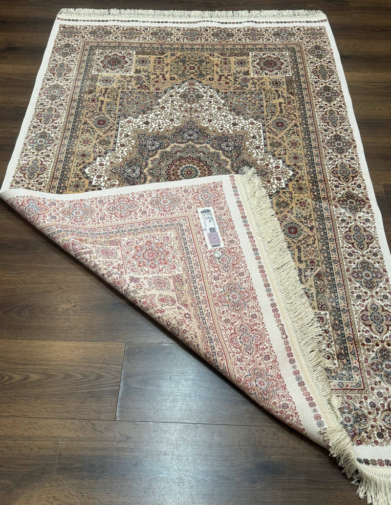 Turkish Memluk Silk Rug 4x6, Hereke Carpet, Bamboo Silk, New by Jewel Rugs
