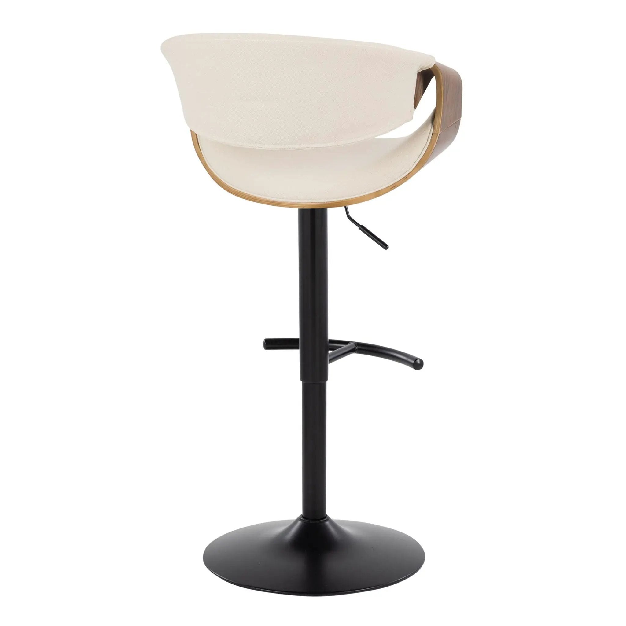 Curvo - Mid Century Modern Adjustable Barstool With Swivel & Rounded T Footrest (Set of 2) by HouseOfZazla