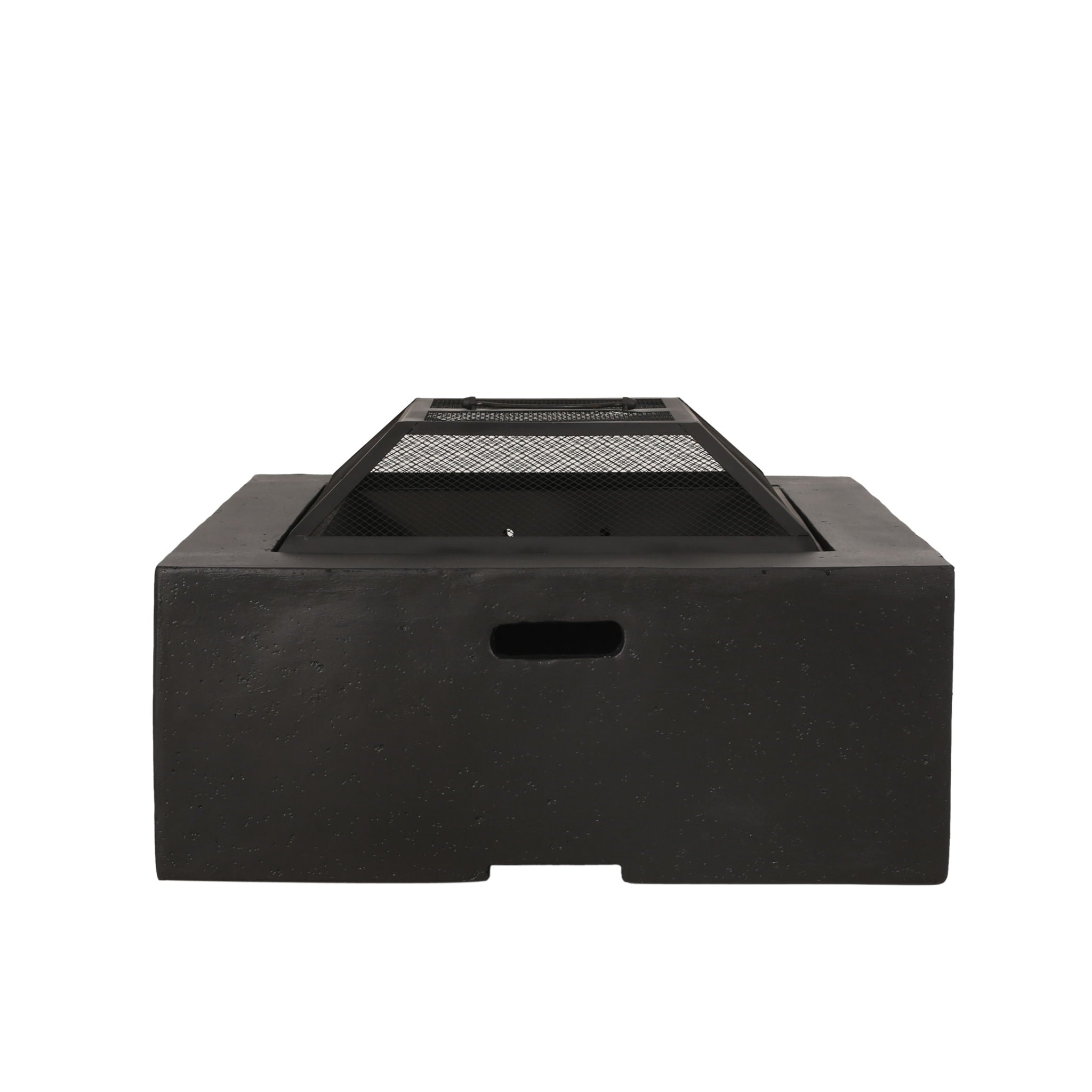 Outdoor Square MGO Wood Burning Fire Pit - Dark Gray by HouseOfZazla