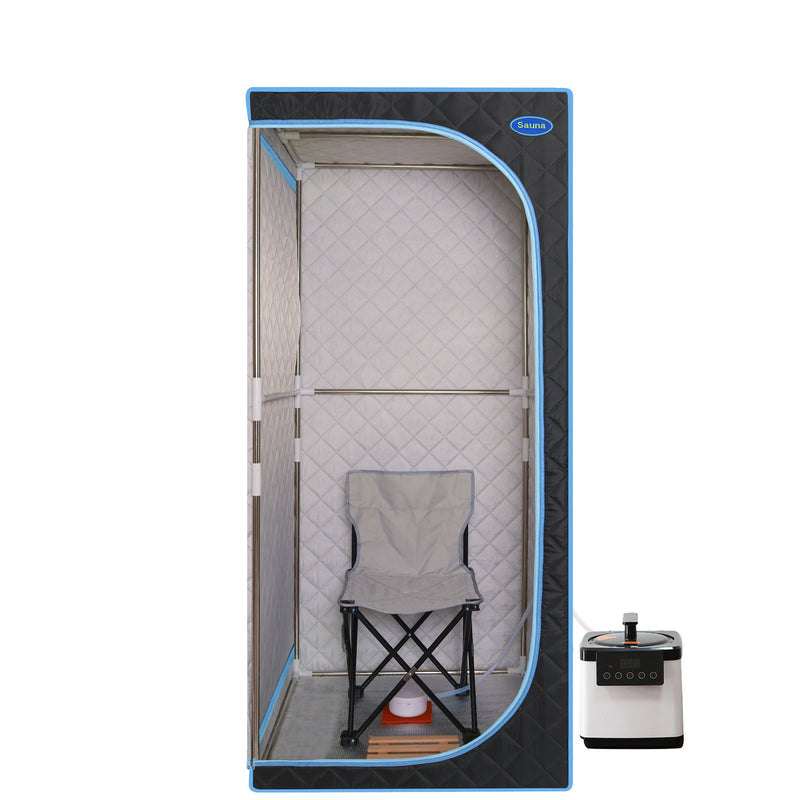Full Size Portable Steam Sauna Tent with Stainless Steel Frame - Black, photo 15 of 17