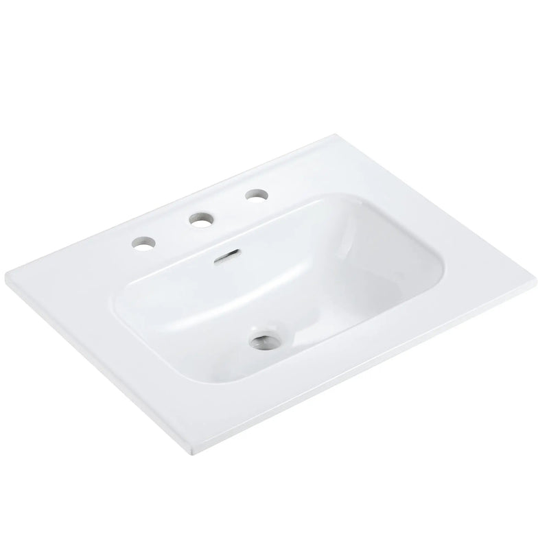 Glossy White Ceramic Integrated Sink by HouseOfZazla
