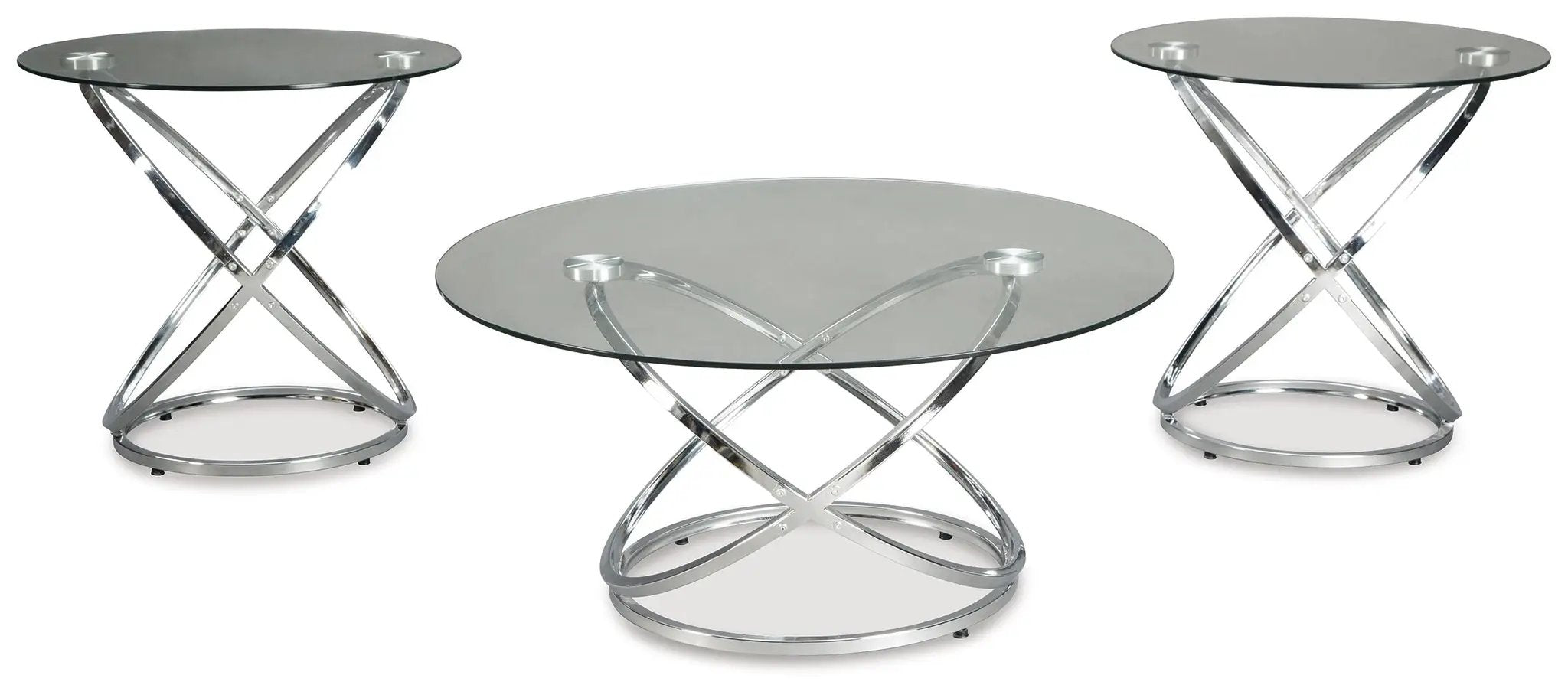 Hollynyx - Occasional Table Set (Set of 3) - Chrome Finish by Unique Piece Furniture