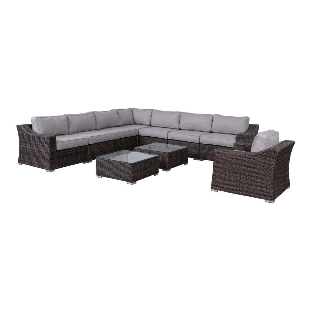 All-Weather Wicker Conversation Set with Cushions - Light Brown, Dark Gray, or Dark Brown, photo 5 of 40