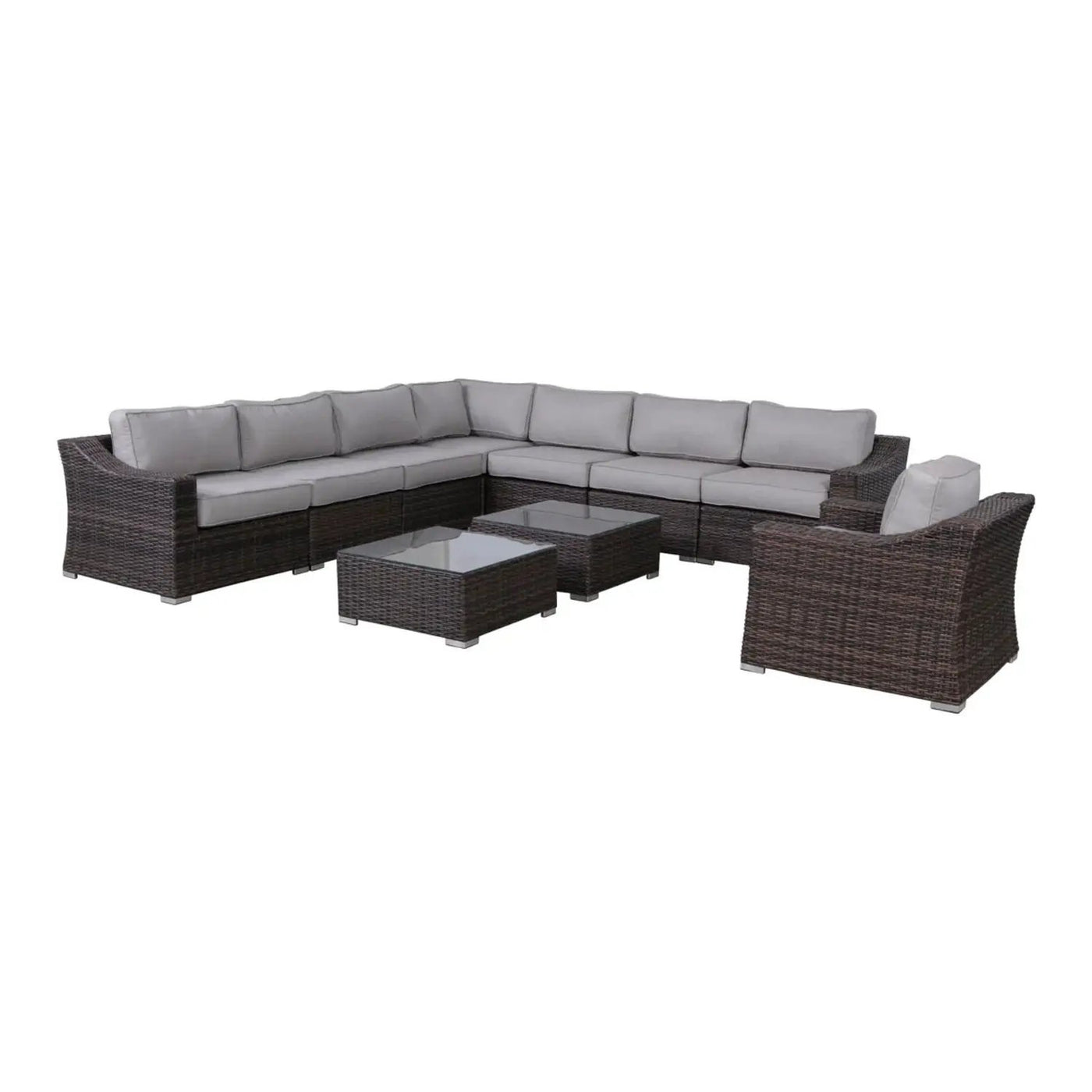 Outdoor Wicker Conversation Set With Cushions, All Weather by HouseOfZazla