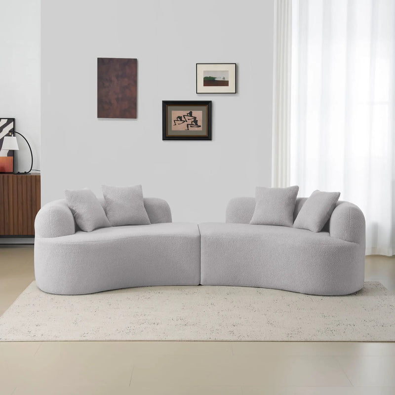 Curved 4 Seater Full Compression Sponge Sofa by Unique Piece Furniture