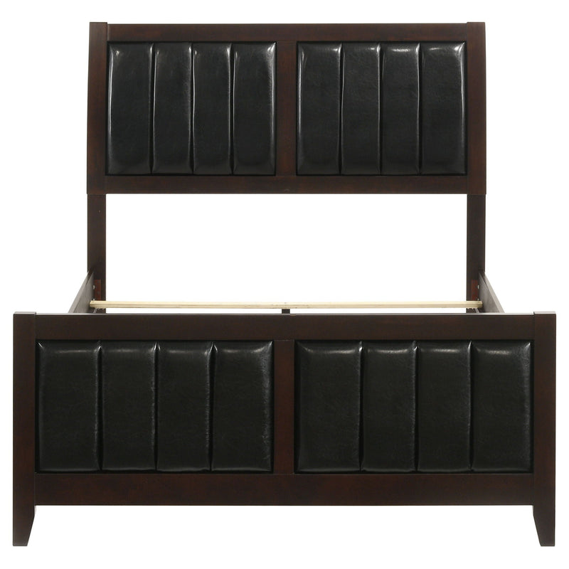 Full Panel Bed With Tufted Headboard Frame - Brown