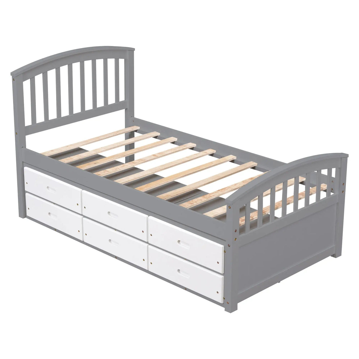 Platform Storage Bed Solid Wood Bed With 6 Drawers by HouseOfZazla