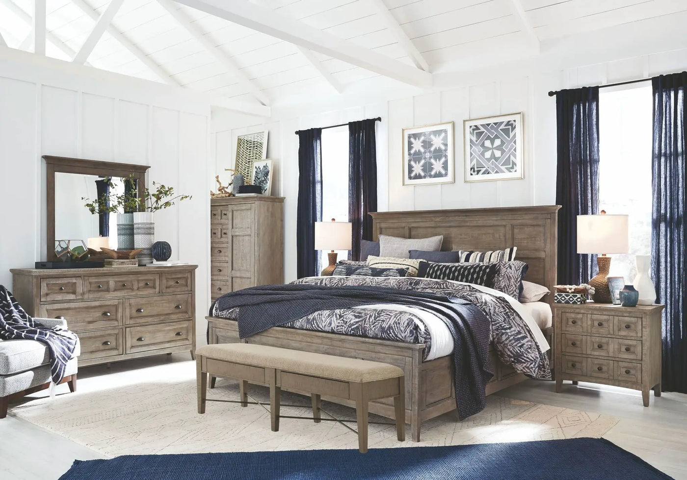 Paxton Place - Complete Panel Bed With Storage Rails by Unique Piece Furniture