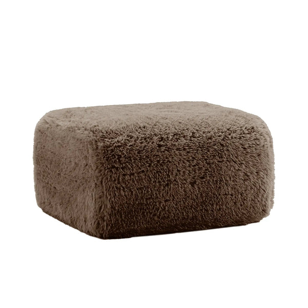 Aviana Ottoman in Plush Fabric - Chocolate, photo 2 of 5