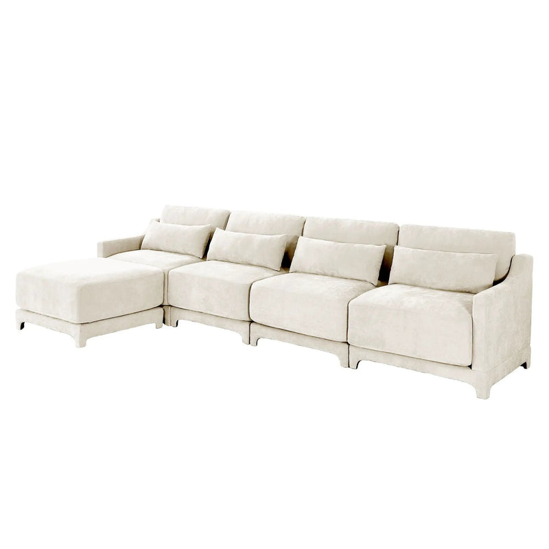 Stylish Sofa With Ottoman And Lumbar Pillows, Ergonomic Design by HouseOfZazla